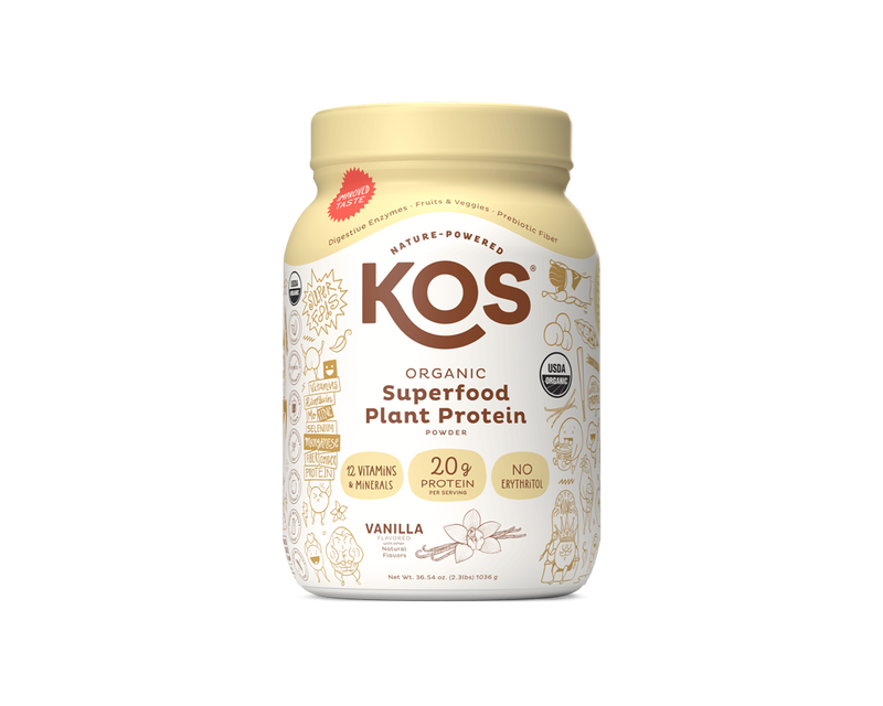KOS Organic Plant Protein, Vanilla, 28 Servings by KOS.com