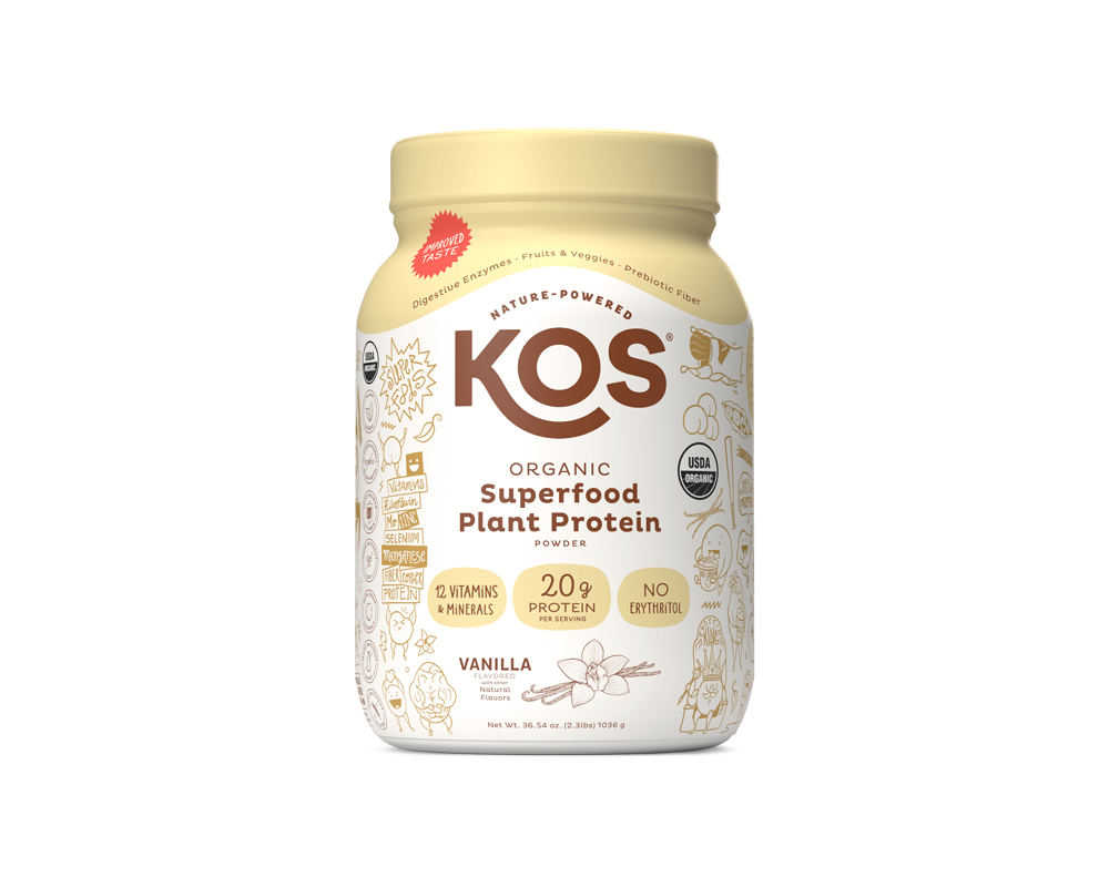 KOS Organic Plant Protein, Vanilla, 28 Servings