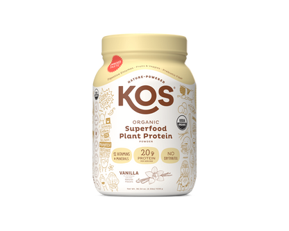 KOS Organic Plant Protein, Vanilla, 28 Servings