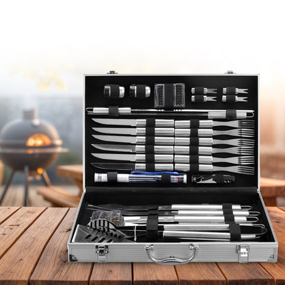 Cheer Collection 30 Piece BBQ Set with Aluminum Case