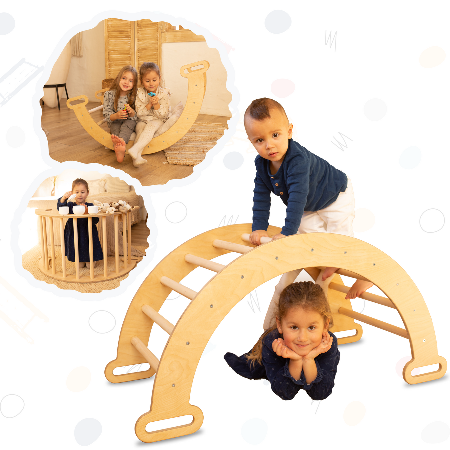 Climbing Arch & Rocker Balance - Montessori Climbers for Kids 1-7 y.o. – Chocolate by Goodevas