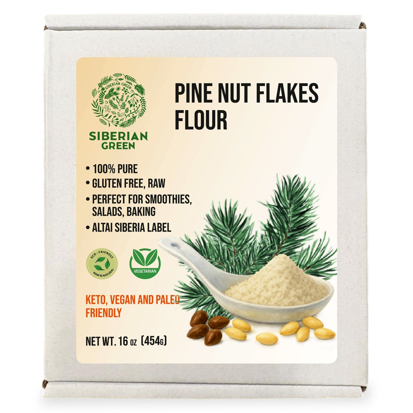 Siberian Pine Nut Flour (Kernel Powder) – 454g / 1 lb