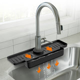 Cheer Collection Silicone Faucet Draining Mat and Splash Guard with Anti-Slip Soap Holder