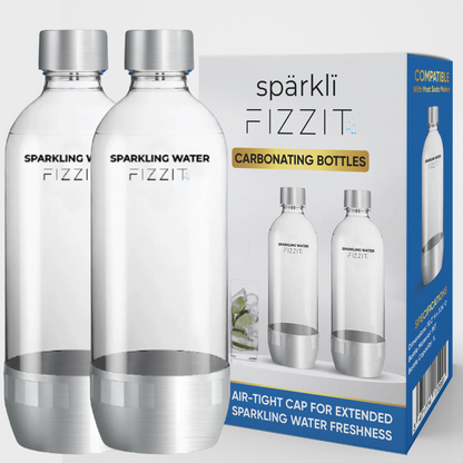 Replacement Bottle for Universal Soda Makers, Soda Stream Carbonating Sparkling Water Machine 1 Liter | 2 Pack