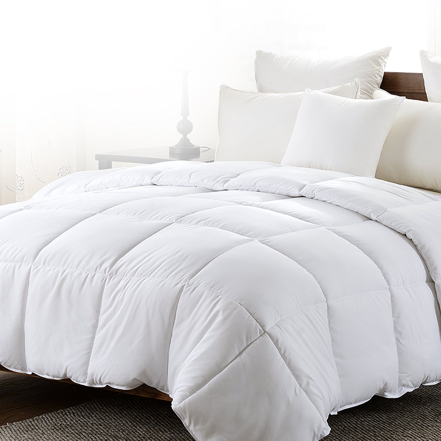 Cheer Collection Luxurious Duvet Insert | Super Plush Goose Down Alternative Twin Size White Comforter