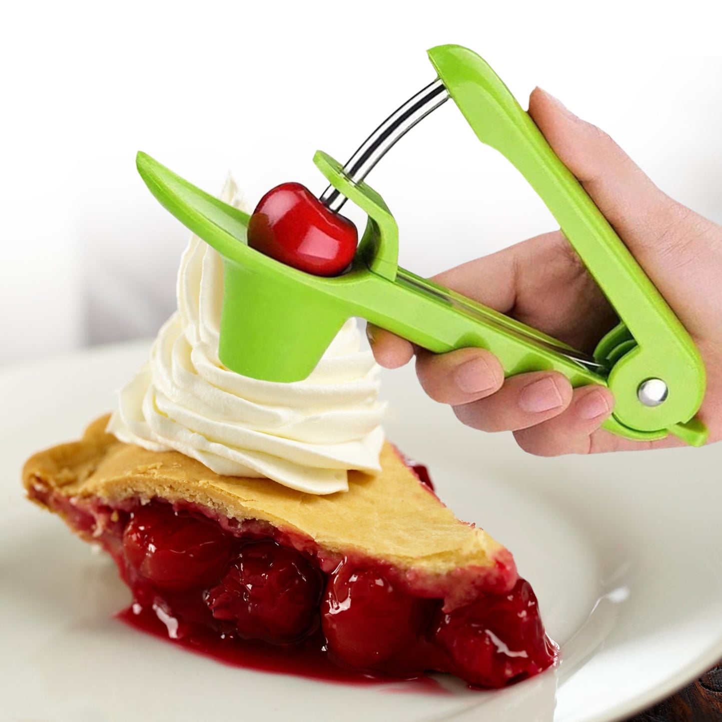 Cheer Collection Cherry and Olive Pitter – Effortless, One-Handed Pitting Tool for Cherries, Olives, and More