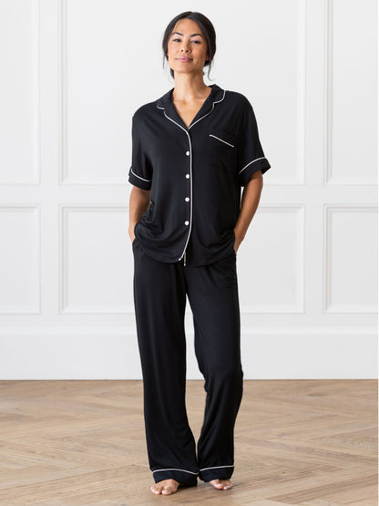 Women's Stretch-Knit Short Sleeve & Pant Bamboo Pajama Set