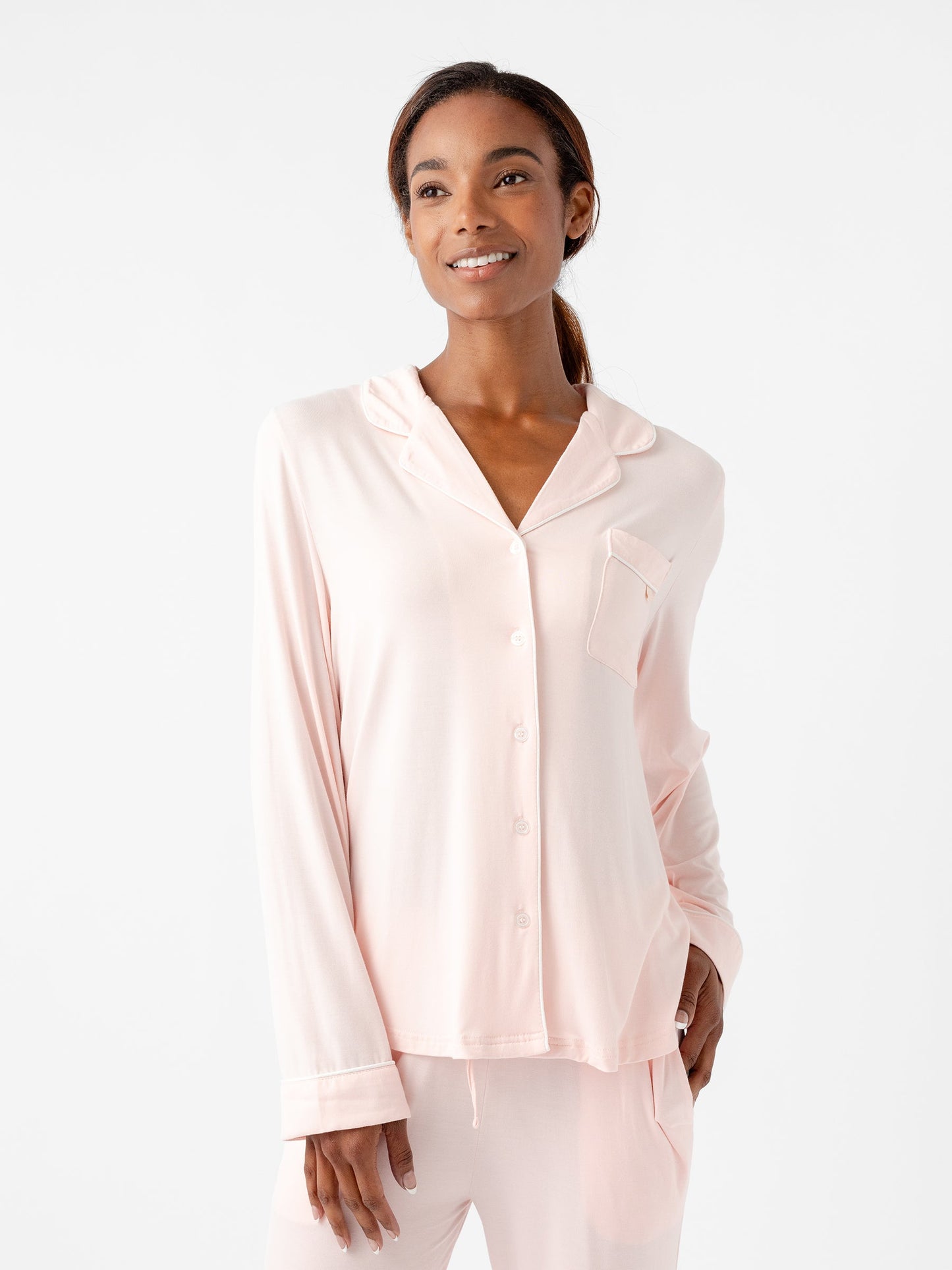 Women's Stretch-Knit Long Sleeve Bamboo Pajama Set TALL