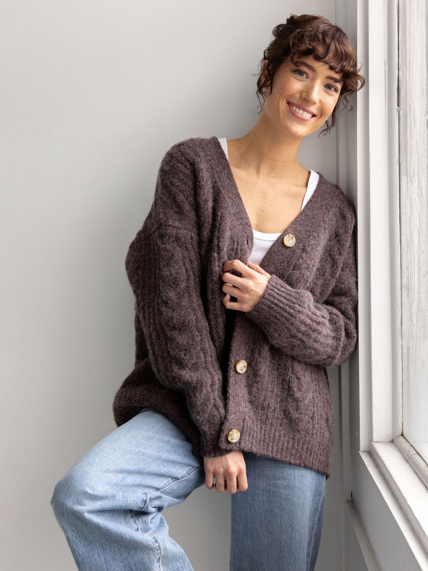 Oversized Cable Knit Cardigan