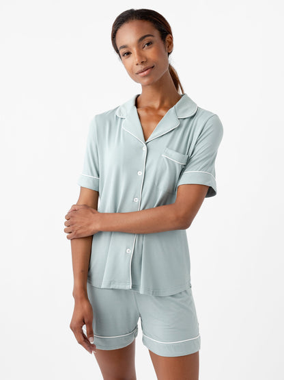 Women's Stretch-Knit Short Sleeve Bamboo Pajama Set