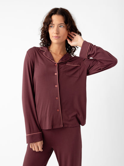 Women's Bamboo Stretch-Knit Long Sleeve Pajama Set