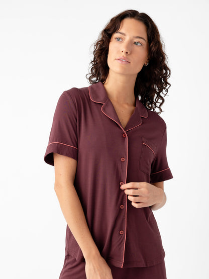 Women's Stretch-Knit Short Sleeve Bamboo Pajama Set