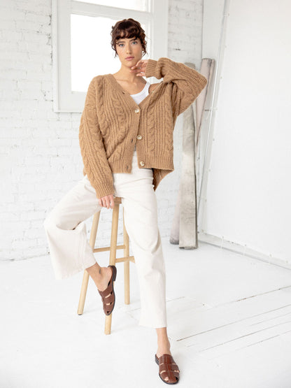 Oversized Cable Knit Cardigan