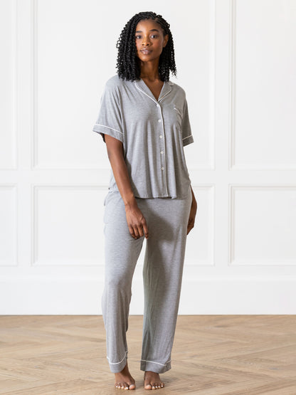 Women's Stretch-Knit Short Sleeve & Pant Bamboo Pajama Set