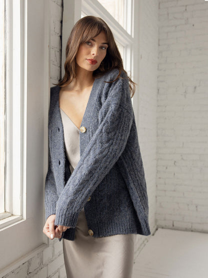 Oversized Cable Knit Cardigan