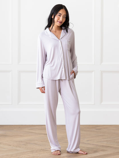 Women's Bamboo Stretch-Knit Long Sleeve Pajama Set