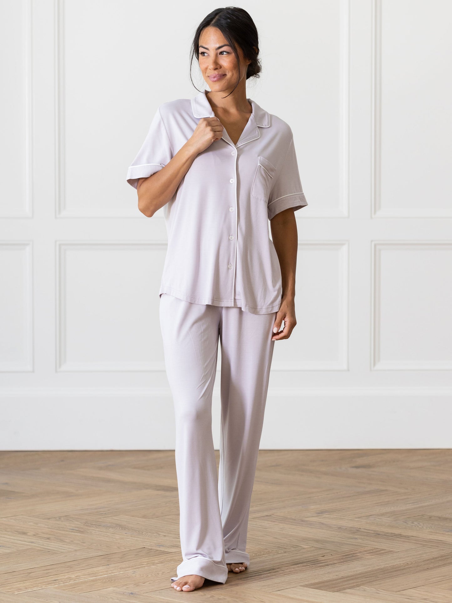 Women's Stretch-Knit Short Sleeve & Pant Bamboo Pajama Set