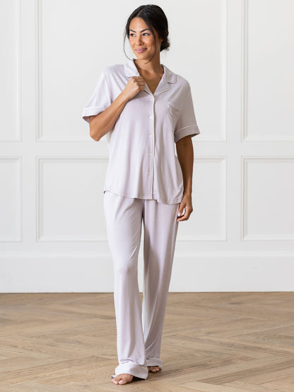 Women's Stretch-Knit Short Sleeve & Pant Bamboo Pajama Set