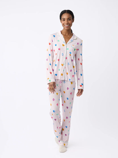 Women's Bamboo Stretch-Knit Long Sleeve Pajama Set