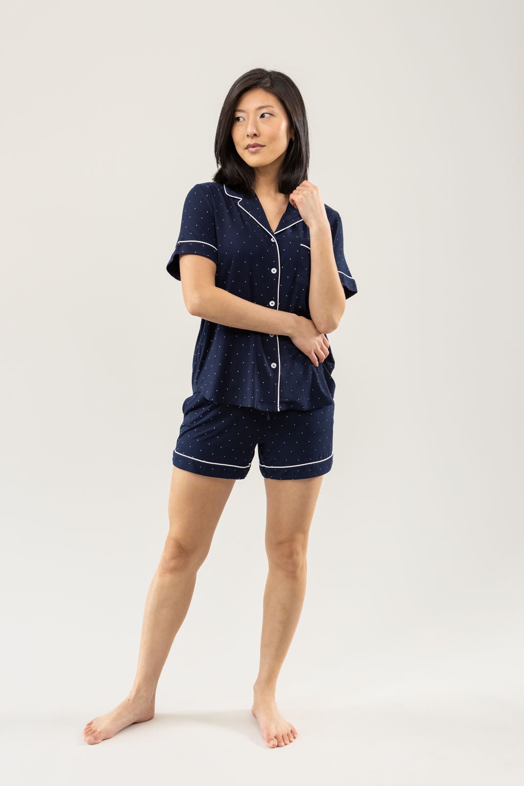 Women's Stretch-Knit Short Sleeve Bamboo Pajama Set