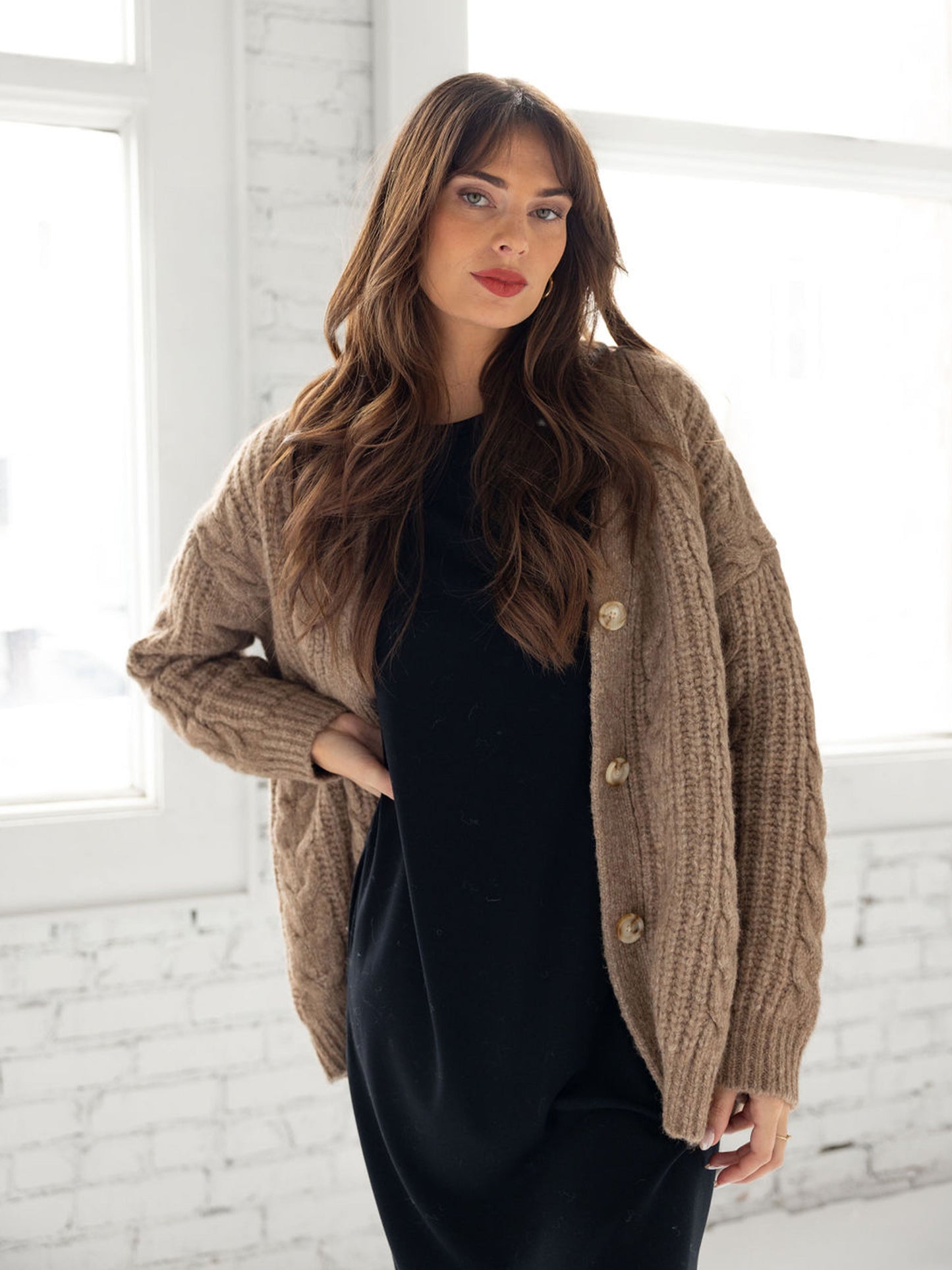 Oversized Cable Knit Cardigan