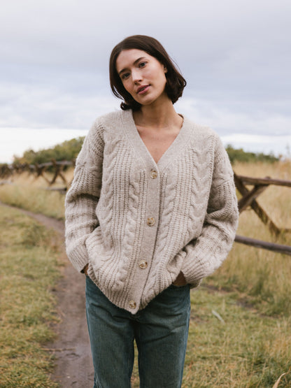 Oversized Cable Knit Cardigan