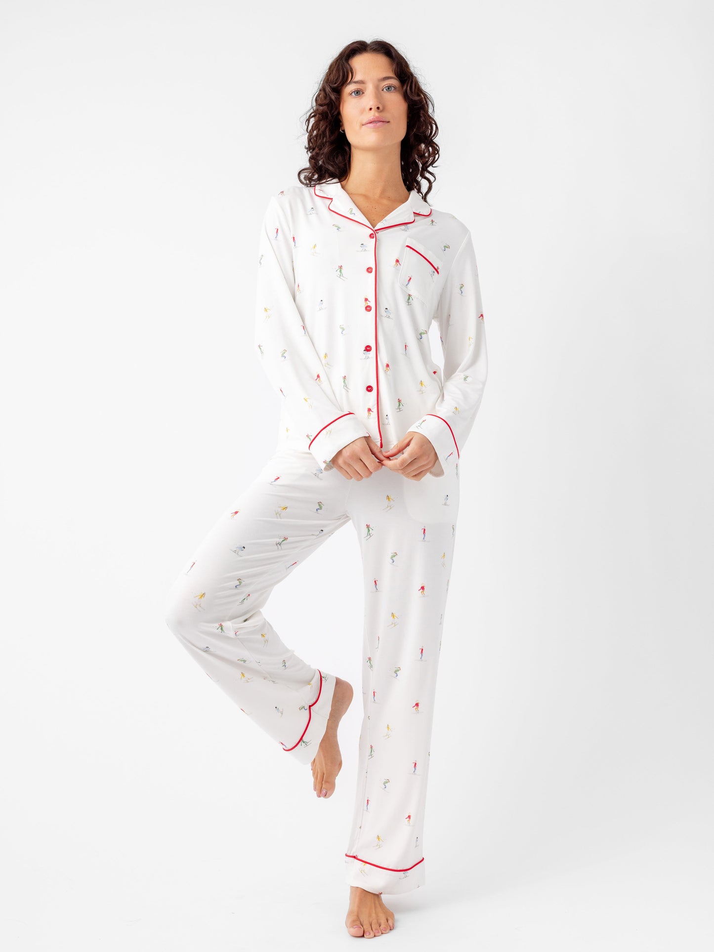 Women's Bamboo Stretch-Knit Long Sleeve Pajama Set