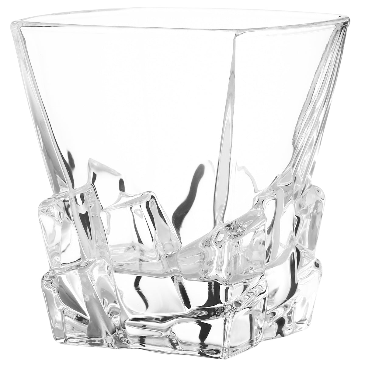 Berkware Lowball Whiskey Glasses - Modern Square Top Design -  Set of 6