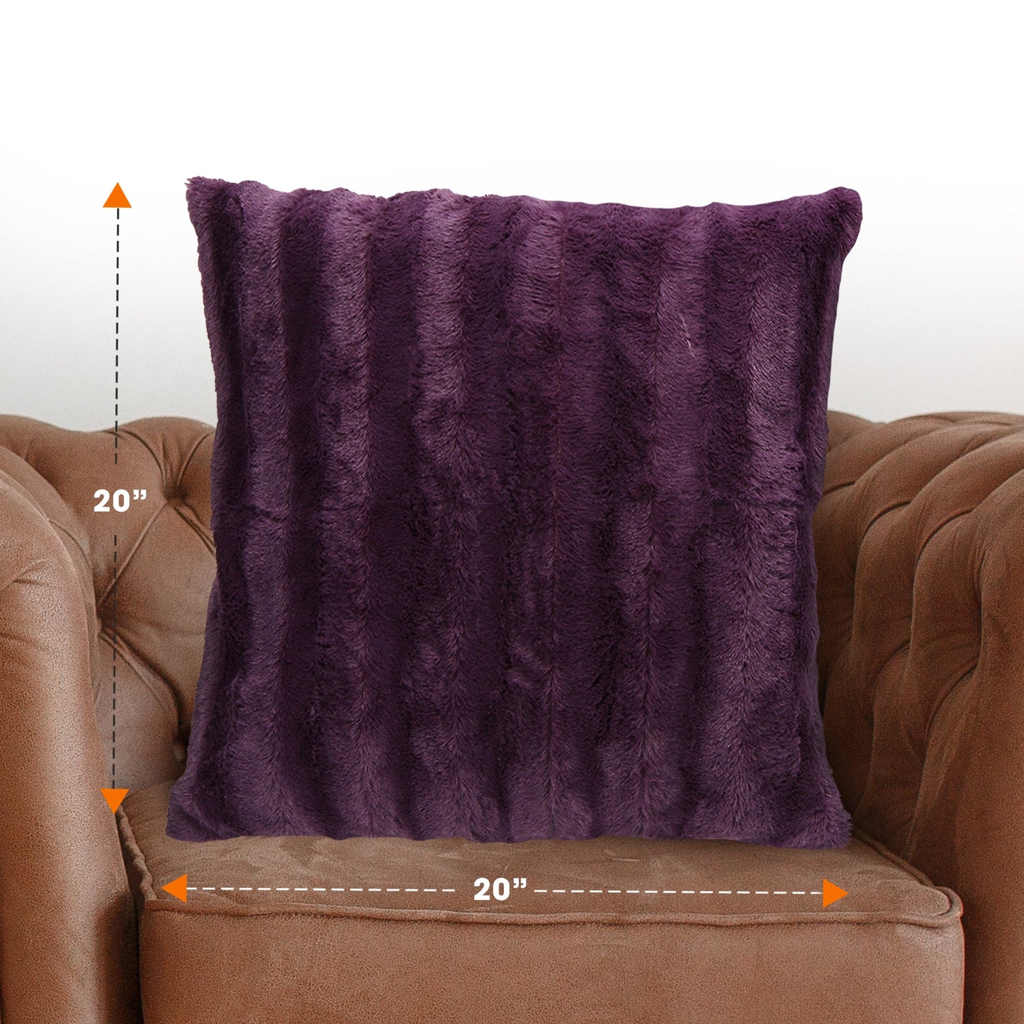 Cheer Collection Faux Fur Throw Pillow Cover - Multiple Colors & Sizes Available