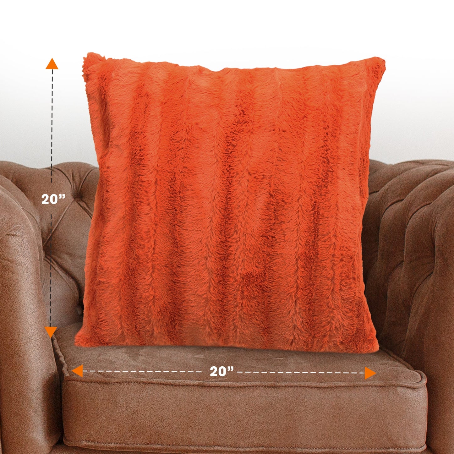 Cheer Collection Faux Fur Throw Pillow Cover - Multiple Colors & Sizes Available