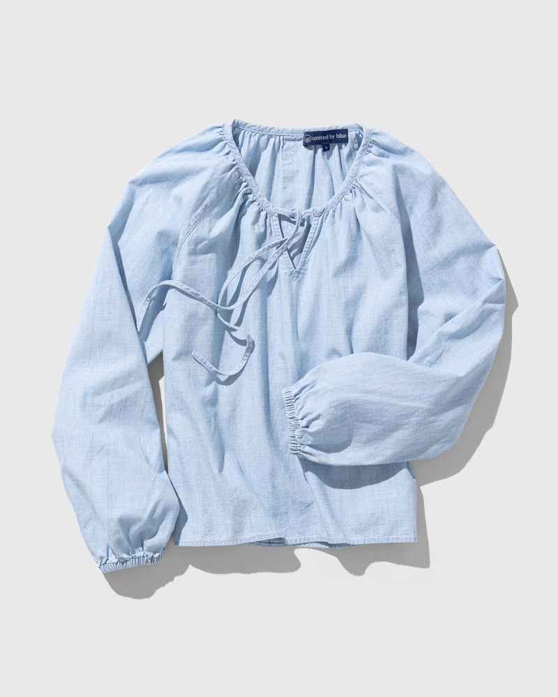 Organic Chambray Peasant Blouse by United By Blue