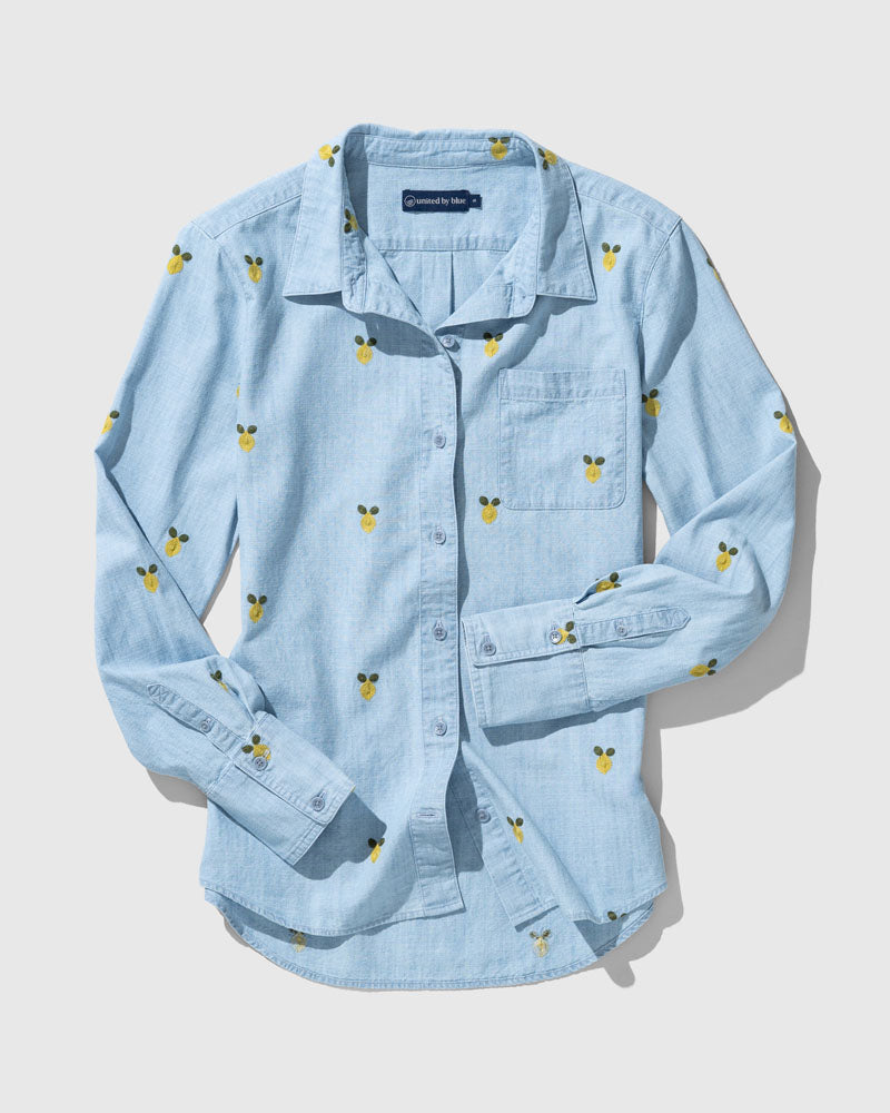 Organic Chambray Embroidered Button Down by United By Blue