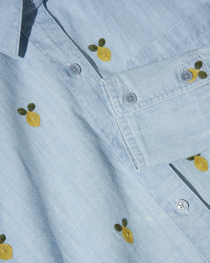 Organic Chambray Embroidered Button Down by United By Blue