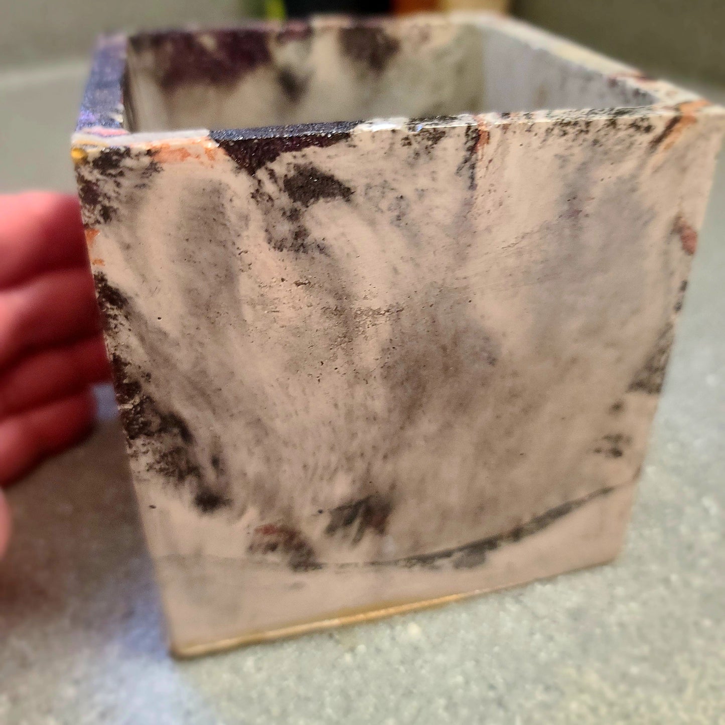 Signature Concrete Candle - XL Square Handpainted Concrete Candle