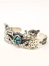Ocelot (Jaguars) Peyote Silver Bracelet