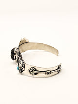 Miquiztli (Skulls) Peyote Silver Bracelet