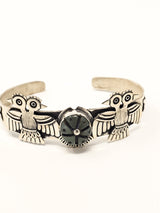 Aztec Eagles Peyote Silver Bracelet