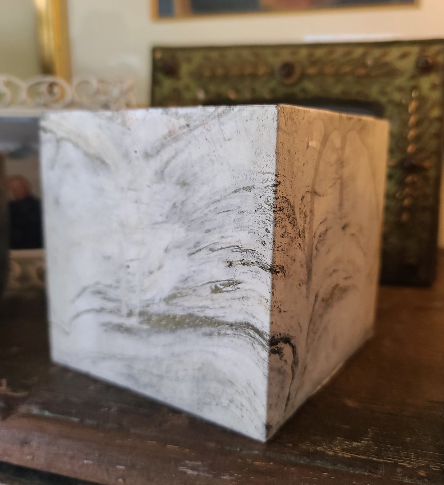 Signature Concrete Candle - XL Square Handpainted Concrete Candle