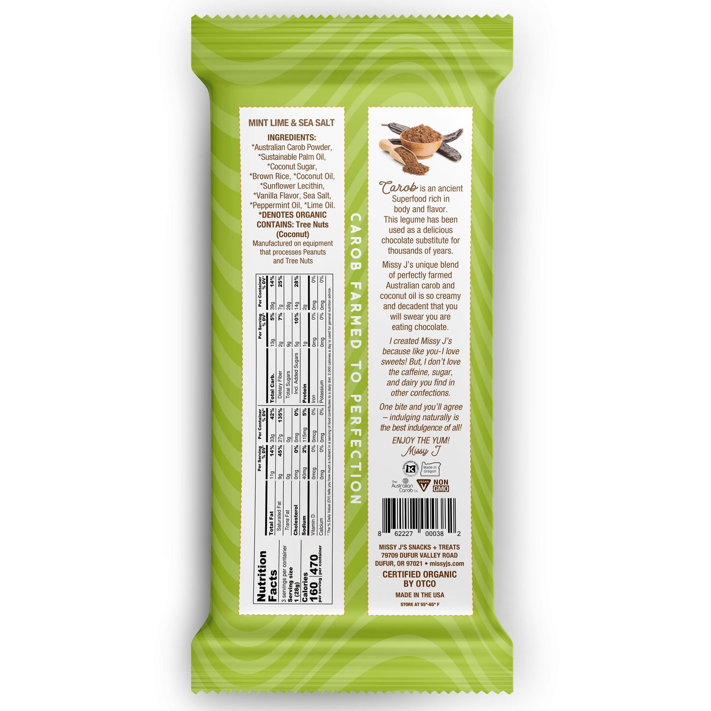 Missy J's Organic Carob Sampler Candy Bar - 4pk