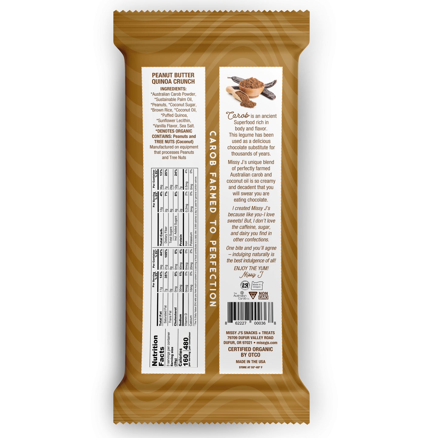 Missy J's Organic Carob Sampler Candy Bar - 4pk