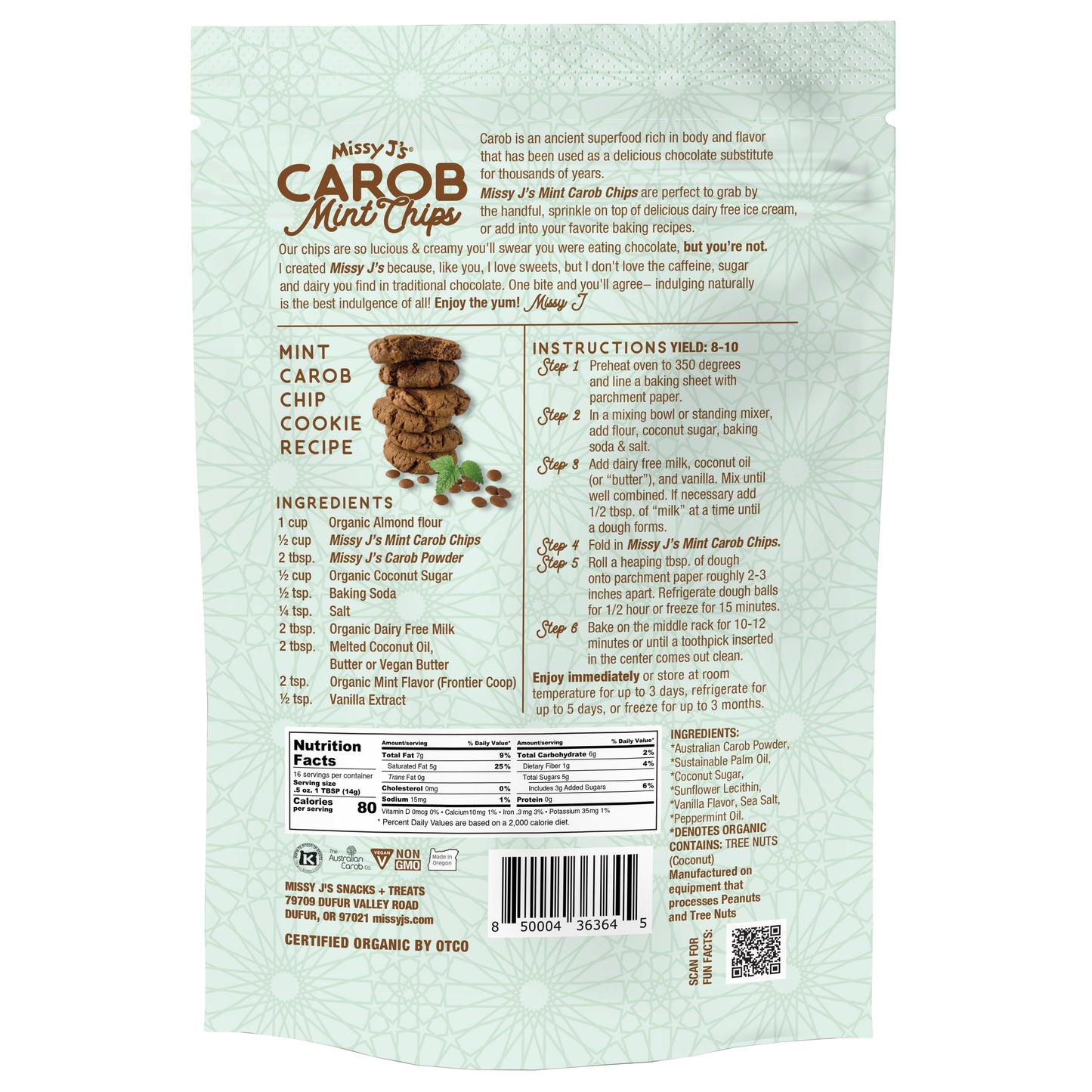 Missy J's Organic Carob Chips Sampler pack-3 flavors