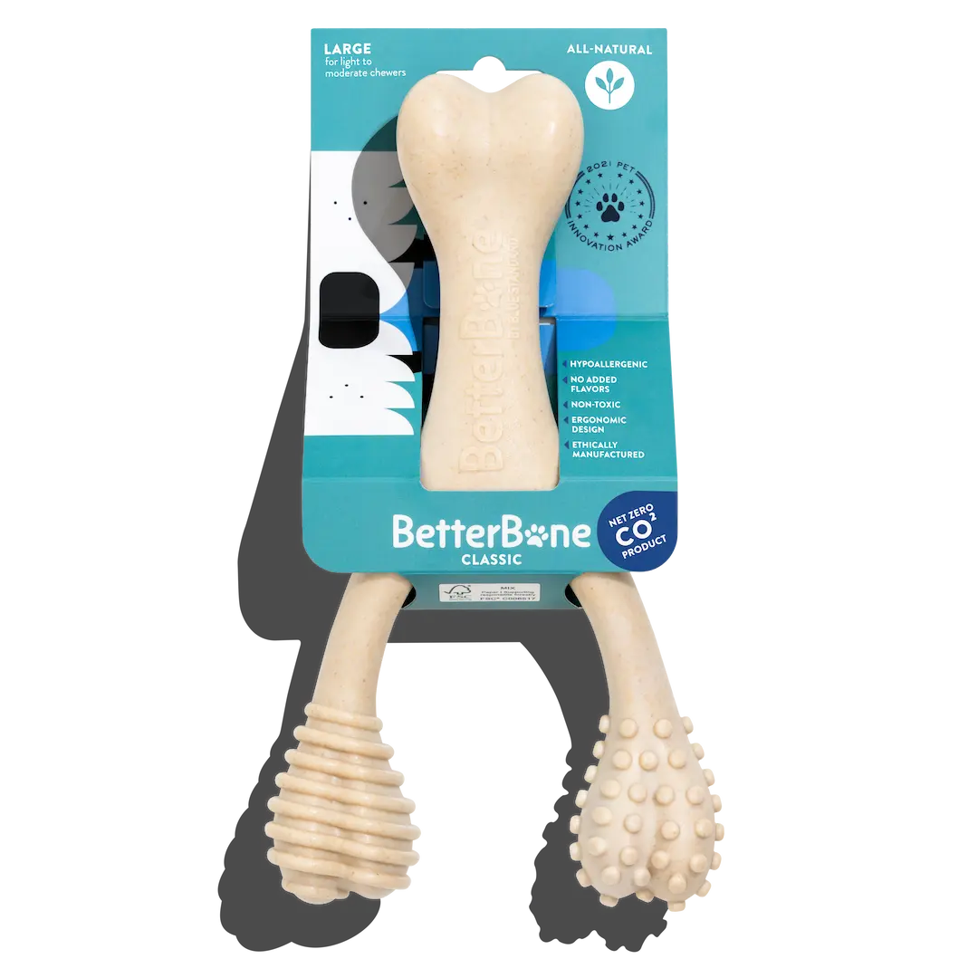 BetterBone CLASSIC - All Natural, Non-Toxic, Safer on Teeth, Soft, Puppy, Dog Chew-NYLON FREE by The Better Bone Natural Dog Bone