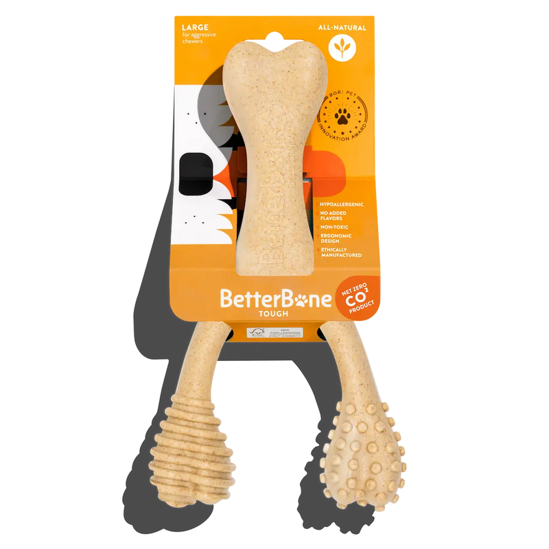 BetterBone TOUGH - Durable All-Natural, Food-Grade, No Nylon, Non-Toxic, Puppy, Dog Chews - For Aggressive Chewers. by The Better Bone Natural Dog Bone