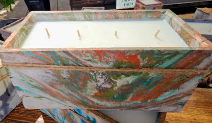 Signature Concrete Candle - XL Rectangle Handpainted Concrete Candle