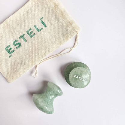 Pair of Aventurine Mushroom Gua Sha