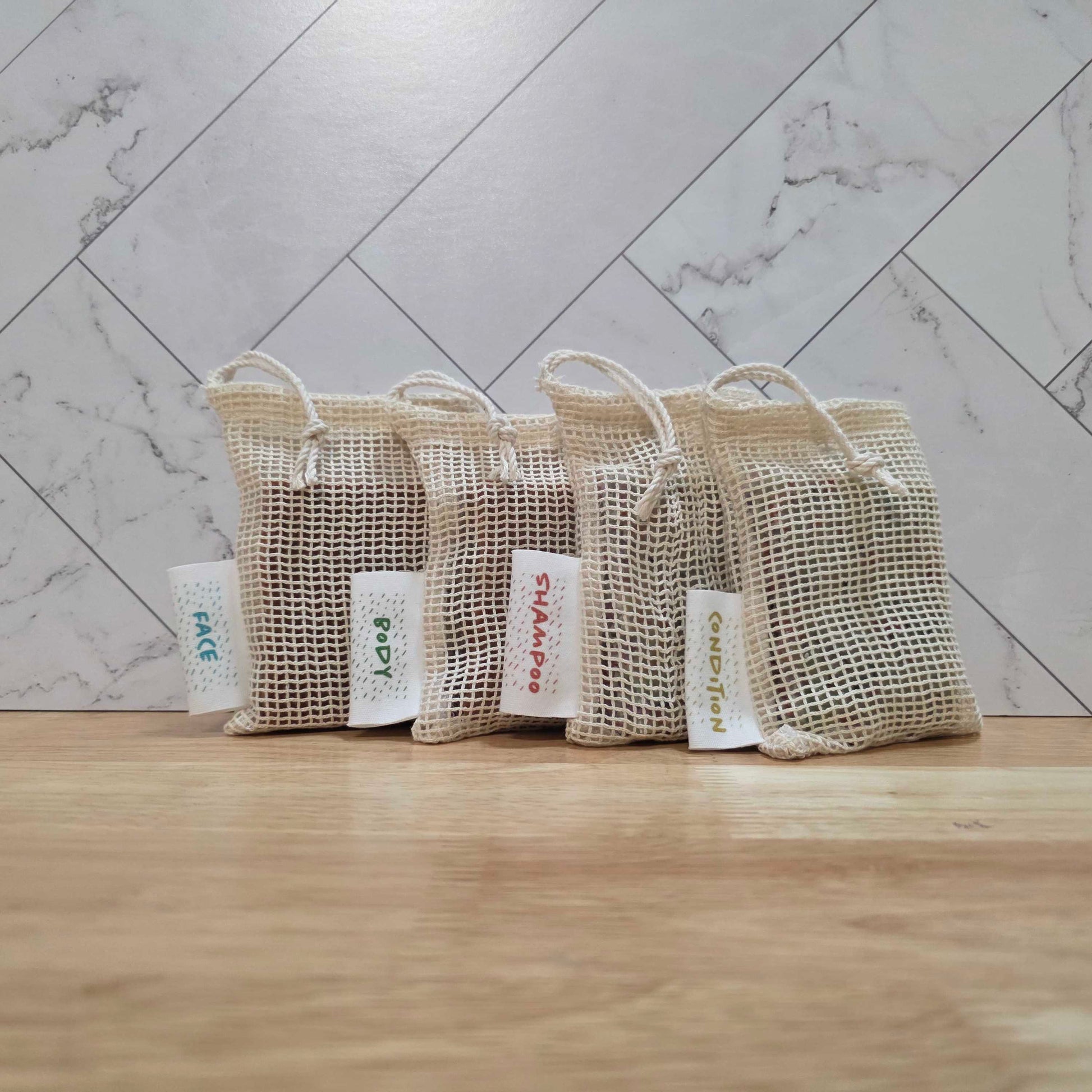 Organic Soap Saver Bags: Face, Body, Shampoo, Conditioner