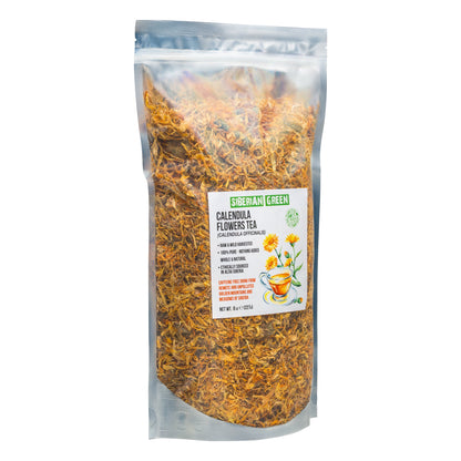 Siberian Green Calendula Flowers Petals Tea 227g (8 oz) Dried Marigold Wild Harvested Altai Golden Mountains