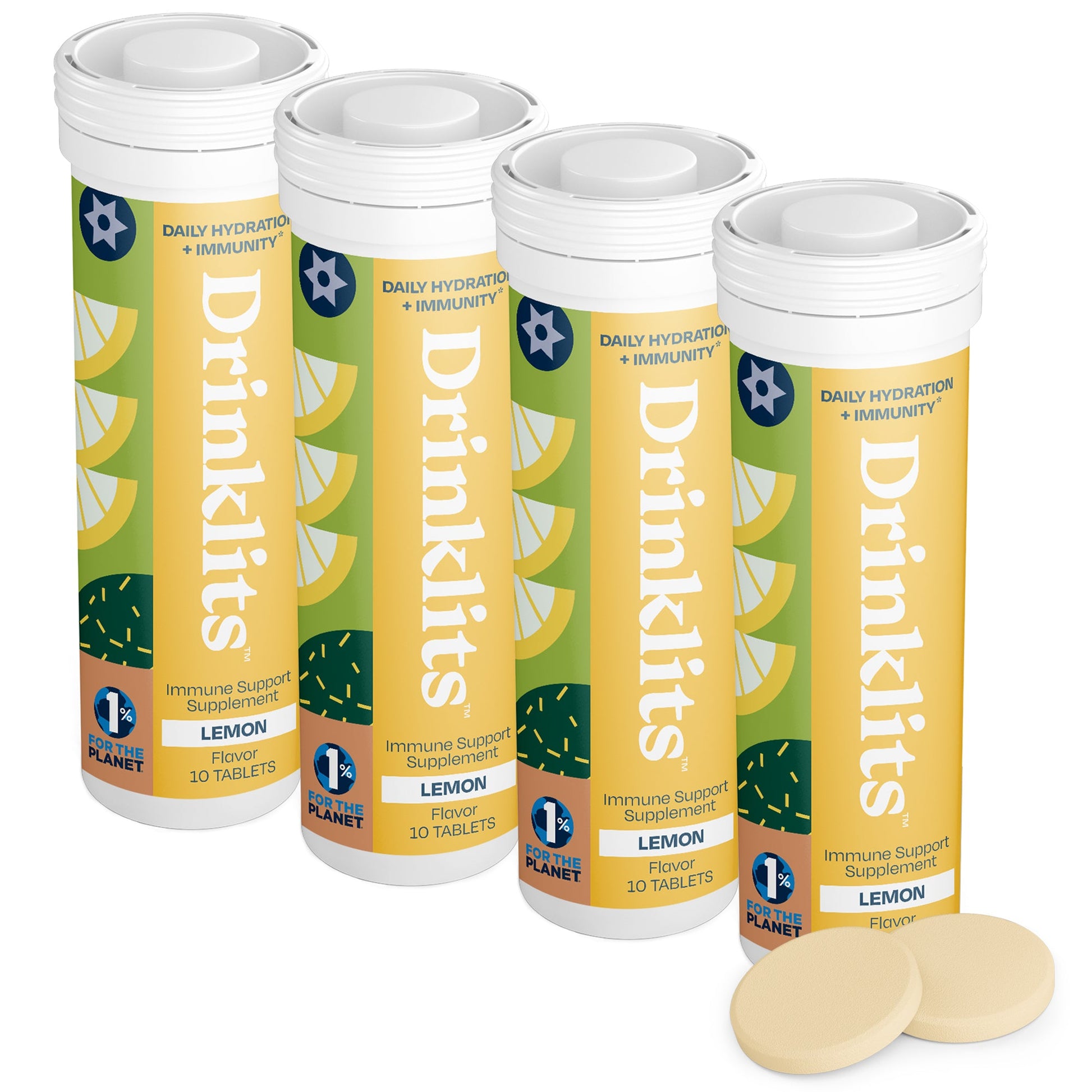 Lemon Flavored Hydration Tablets (4) Tube Bundle