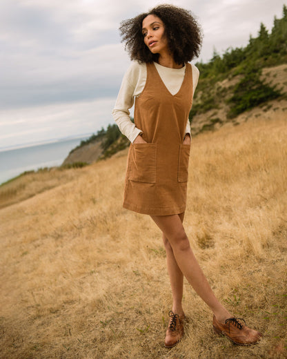 Organic Corduroy V-Neck Mini Dress by United By Blue