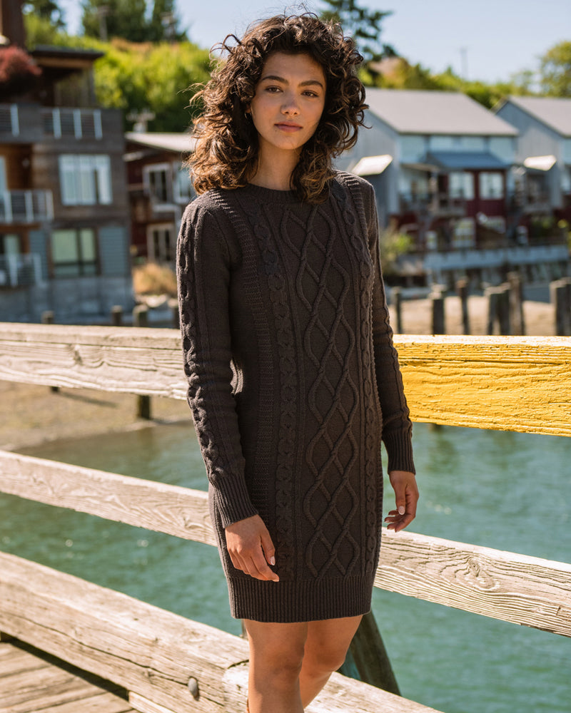 Recycled Cotton Cable Sweater Dress by United By Blue